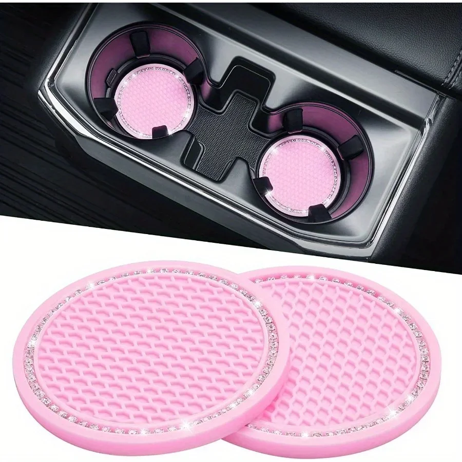 Suporte de copo para carro, 2 peças, antiderrapante, almofadas, acessórios interiores, universal, cabe perfeitamente na maioria dos copos