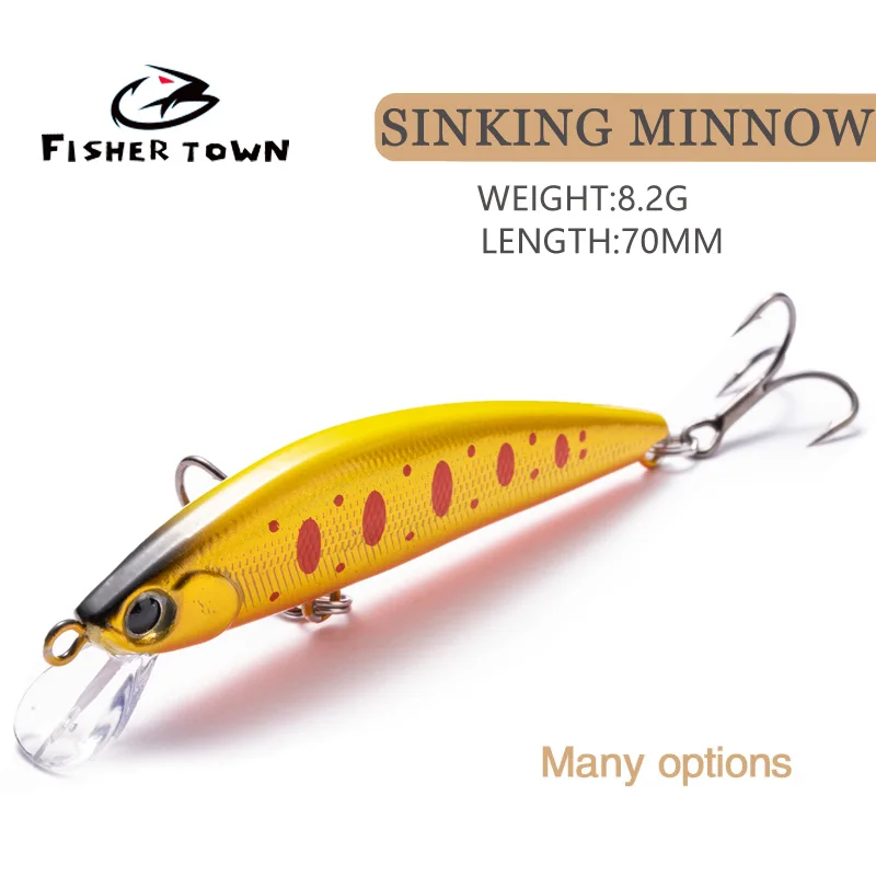 

Aorace Minnow Fishing Lure 70mm 8.2g 3D Eyes Crankbait wobbler Artificial Plastic Hard Bait Fishing Tackle