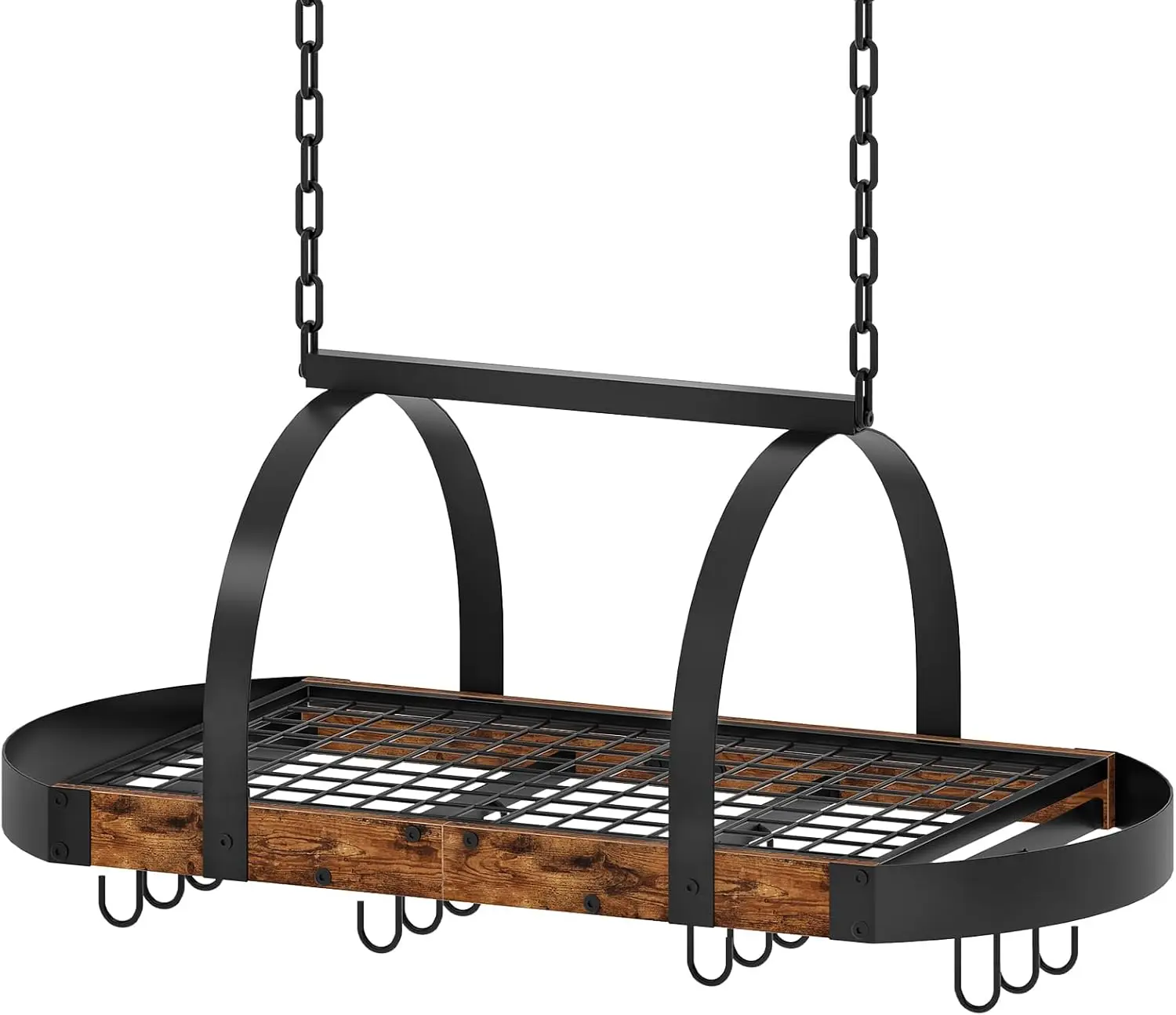 رف أوعية معلق، شماعة وعاء للمطبخ، حامل وعاء مثبت على السقف، منظم أواني الطبخ مع 12 خطافًا على شكل حرف S، للوعاء، مقلاة St #1