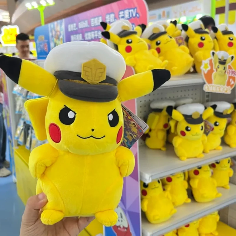 

Genuine Takara Tomy Pok é Mon 22cm Captain Pikachu Plush Doll Collection Gift Doll Detachable Hat Plush Toy Pillow Birthday Gift