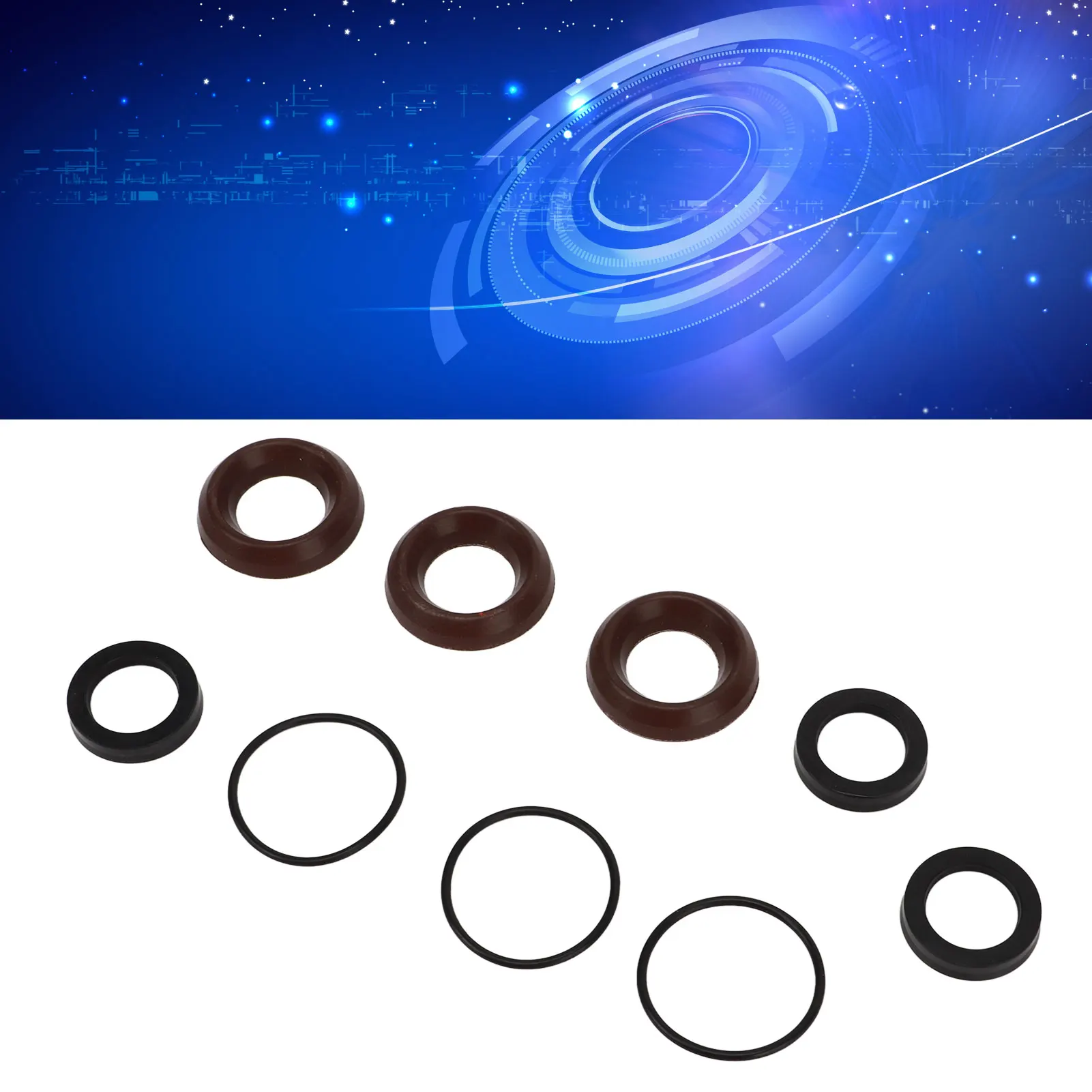 Kit de 9 piezas de sellos de goma para bomba de hidrolavadora AR1857 para Annovi Reverberi 18mm RKA XR RKV XRC XRA