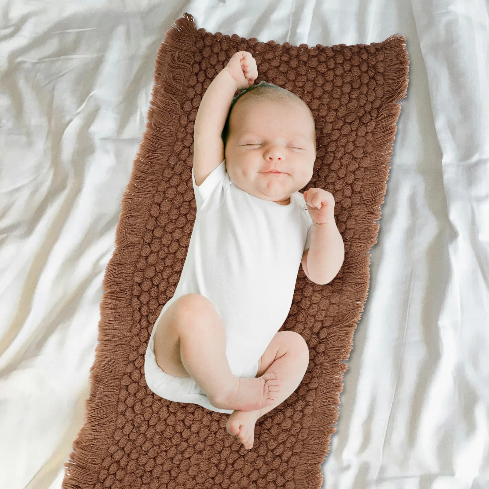 

Cute Baby Photography Blanket Soft Comfortable Photo Shoot Prop Vintage Woven Newborn Background Easy Wash Portable