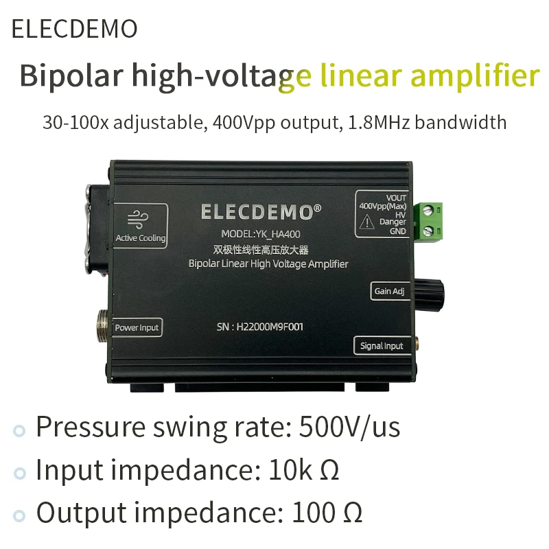 Высоковольтный усилитель, пьезоэлектрический керамический усилитель мощности PZT, 400Vpp произвольное электромагнитное поле