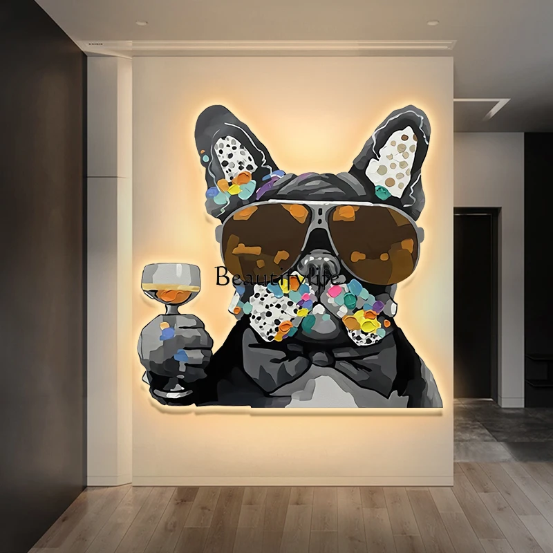 

New LED Background Wall Painting Modern Art Interior Home Decor Mural Cartoon Fun Decorative Wall Lights For Bedroom Living Room