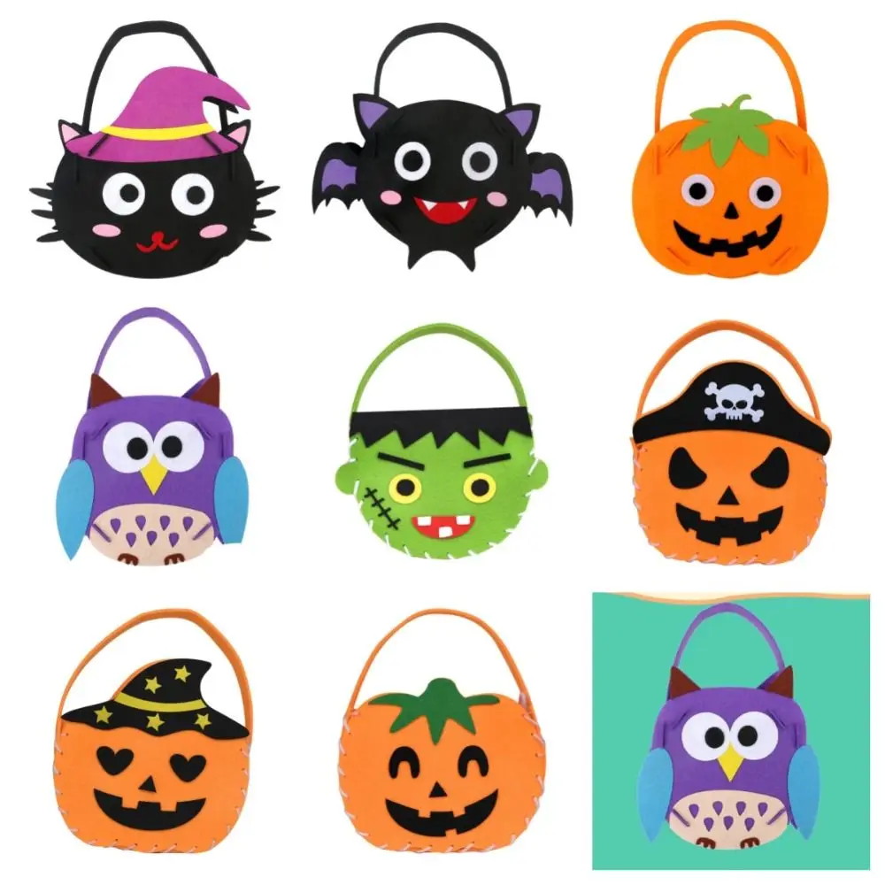 

Storage Bucket Halloween Candy Bag Halloween Decoration Trick Or Treat Halloween Bag DIY Material Ornament Gift Basket Pumpkin