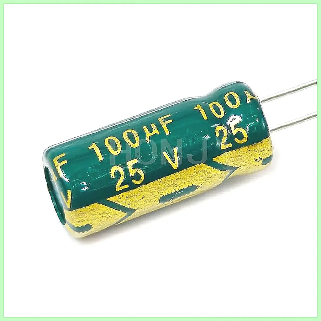 

50 шт. алюминиевых электролитических конденсаторов 25 В 100 мкФ 5x11 мм, допуск ±20%, 105°C ℃ Высокая температура