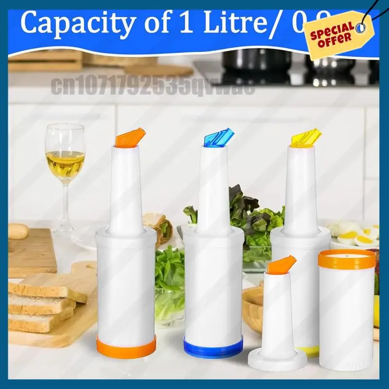 -A89Z 6er-Pack Bar-Saft-Gießen-Flaschen, Saft-Ausgießer, Kunststoff-Saftspender für die Bar mit auslaufsicheren Ausgießen