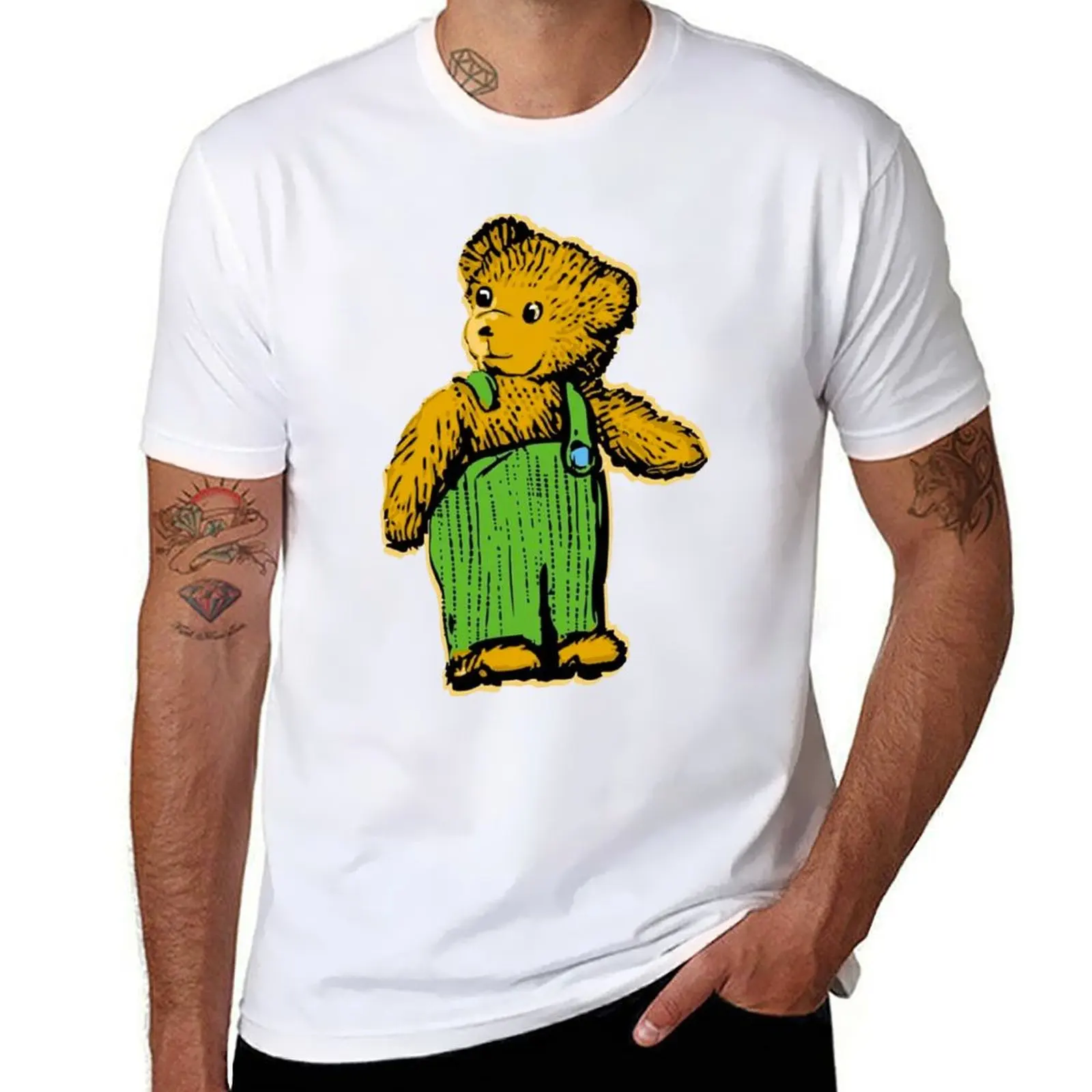 

Corduroy bear T-Shirt t shirts with prints man t shirt heavy cotton T-Shirt