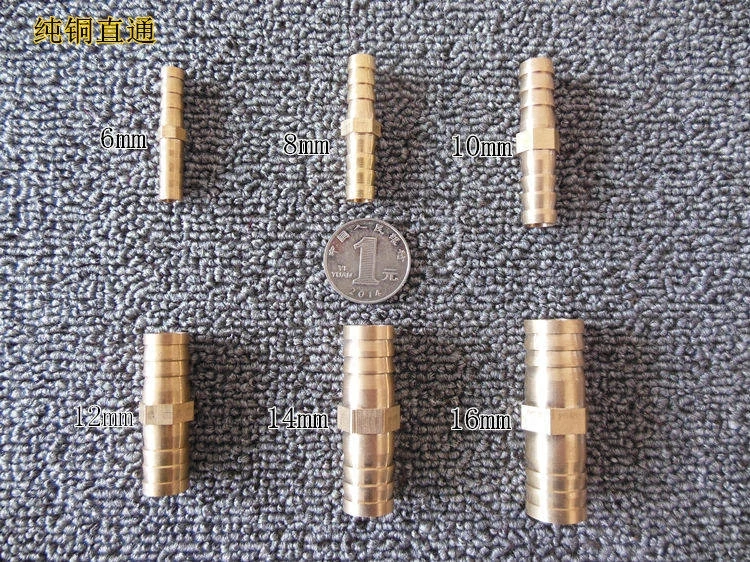 Pure copper joint Y-shaped T-shaped straight through water pipe herringbone tee 4 6 8 10mm