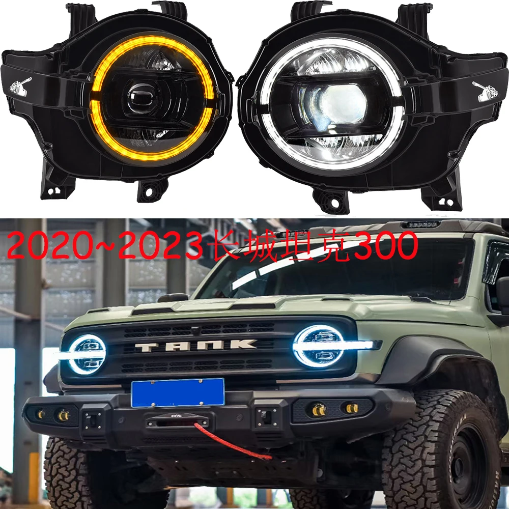 

car bumper haval GWM Tank300 headlamp Geatall Hover Tank 300 headlight LED 2021~2023y head lamp hover Tank300 fog lamp