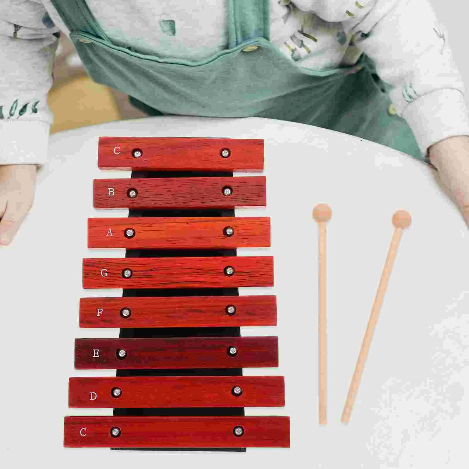 

Knock on The Piano Eight-note Child Toy Childrens Toys Percussion Xylophone 2500X1950X550CM Mallets Sticks