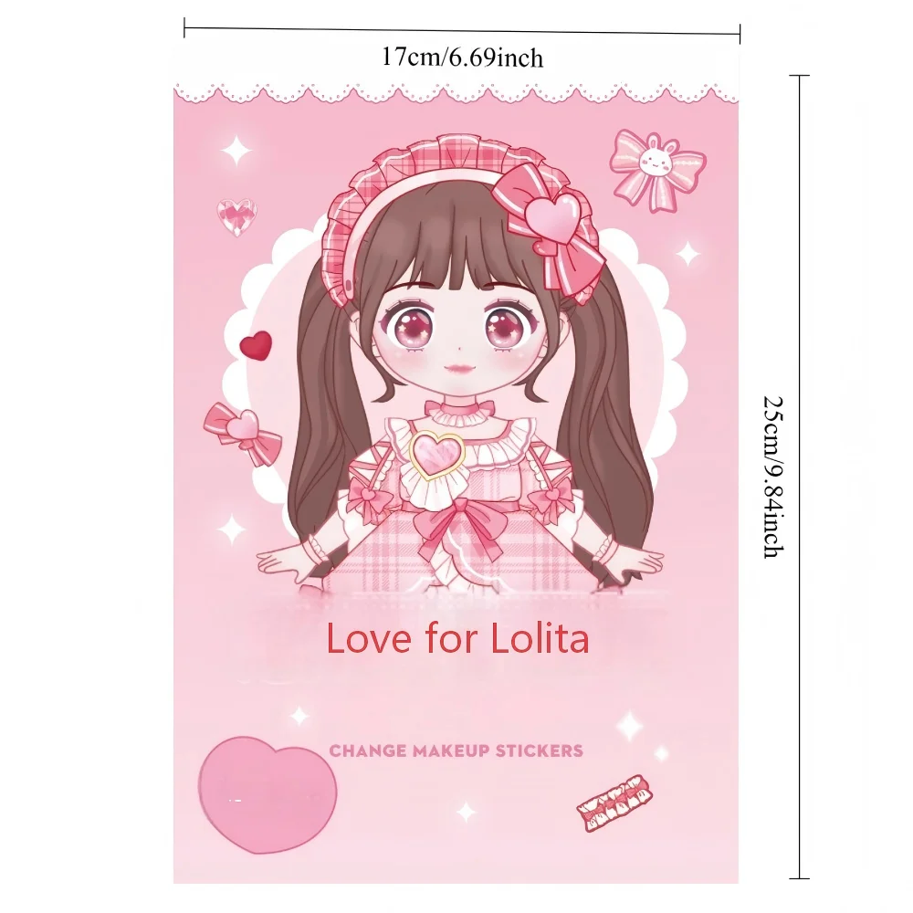 Super Cute Dress Up Stickers for Girls Kids Makeup DIY Cartoon Handmade Educational Puzzle Sticker Book Craft Decoration