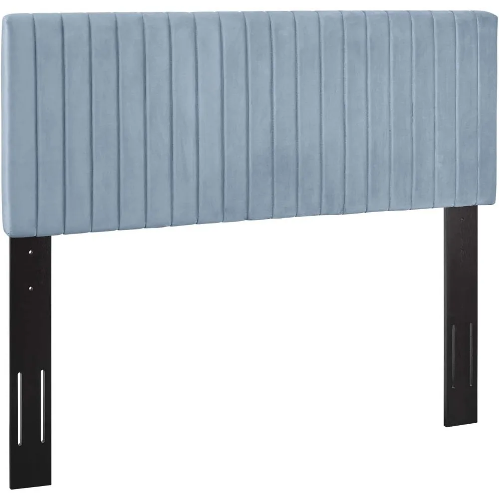 لوح رأسي مخملي معنقدة بقناة Modway Keira باللون الأزرق الفاتح/حجم كوين #4