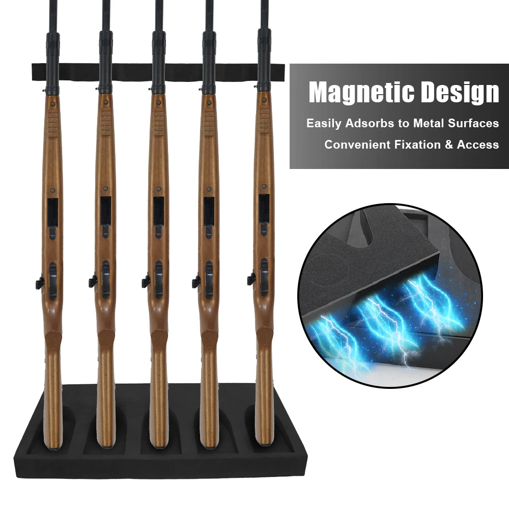 5 Slots Foam Gun Rack Wall Mount Pistol Rifle Shotgun Display and Rest Stand Gun Holder Gun Cabinet Storage Organizer