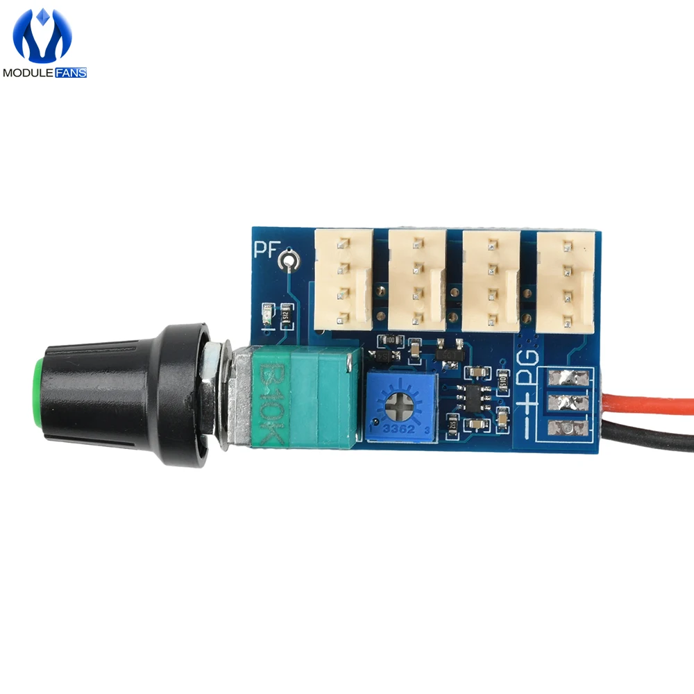 4-قناة PWM وحدة تحكم في سرعة المروحة لهيكل الخادم مع تعديل المقبض اليدوي تيار مستمر 12 فولت 3A 4-سلك مفتاح تحكم في سرعة المروحة