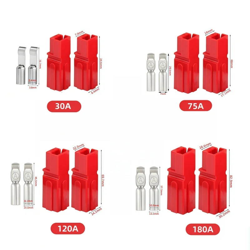 2/4/6 Pcs Type Single Pole SB30 30A -180APlug 600V DC Battery Connector UPS Power Plug High Current Quick Plug