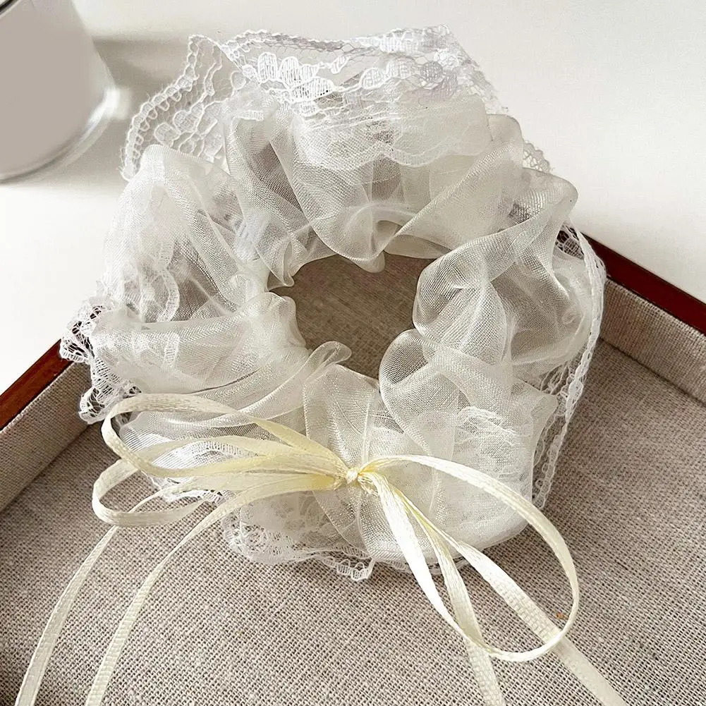 Модная сетчатая лента с бантом, резинки для волос, аксессуары для волос, органза, однотонные кисточки, веревка, хвост, держатель для волос, бант для волос, цвет Z7Z2