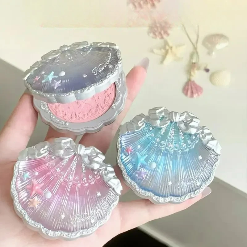 Flower Knows Pearl Shell Shape Velvet Embossed Blush Matte Finish Buildable Blendable Powder Blush For Cheeks For All Skin Tones