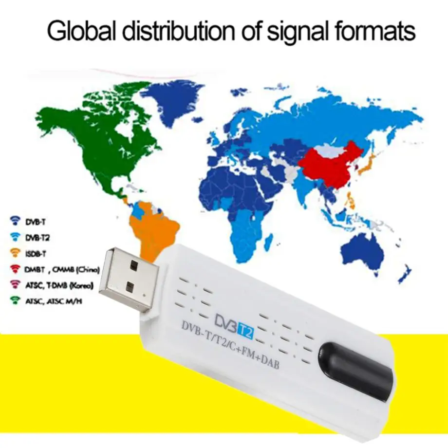 Vara da tevê de usb do satélite de digitas dvb t2 compatível para Dvb-t2/dvb-c/fm/dab sintonizador da tevê usb dongle pk mk809iv com controle remoto