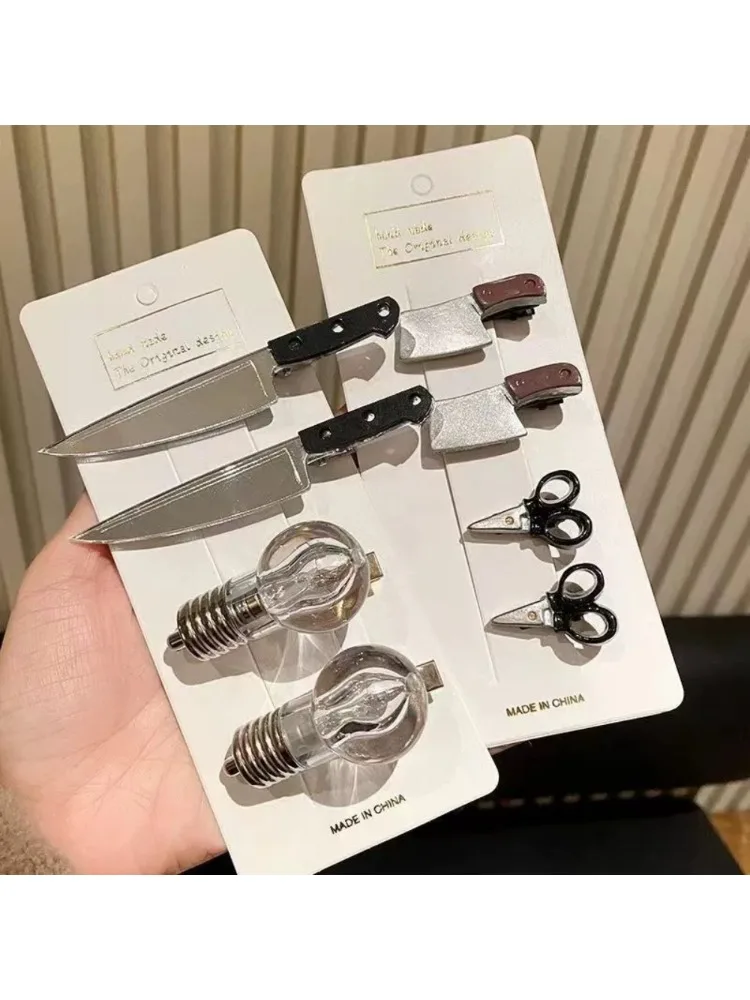 Pinces à cheveux créatives avec couteau bizarre pour femmes, épingles à cheveux amusantes pour filles, Barrette Punk, couvre-chef, accessoires y2k, nouvelle collection