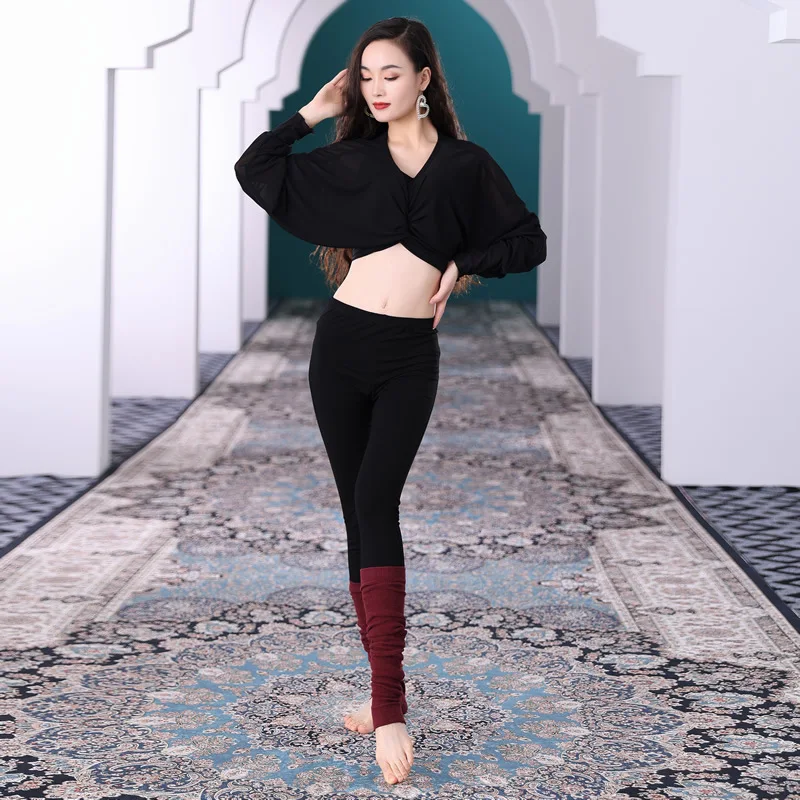 Top o pantaloni di danza del ventre Camicia ampia Pantaloni a maniche lunghe Abiti per la pratica del ventre Abbigliamento per spettacoli di danza orientale Donna