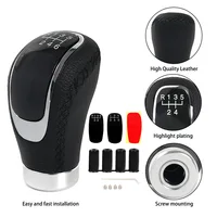 Perilla de palanca de cambios Universal de 5/6 velocidades, manija de palanca de cambios, palo modificado, accesorios de cuero para todos los modelos de coches manuales