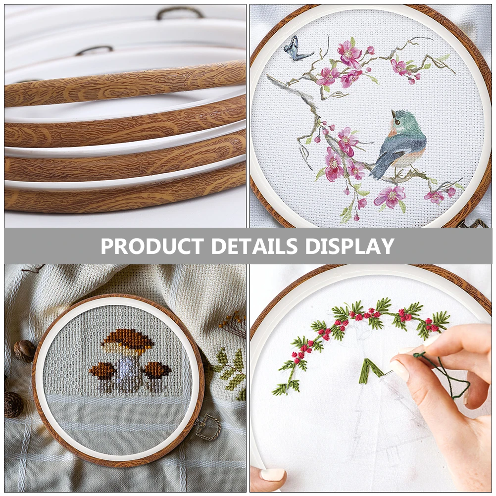 

4pcs Embroidery Hoops Reusable Cross Stitching Sewing Ring Durable Abs Material For Diy Needlework Quilting