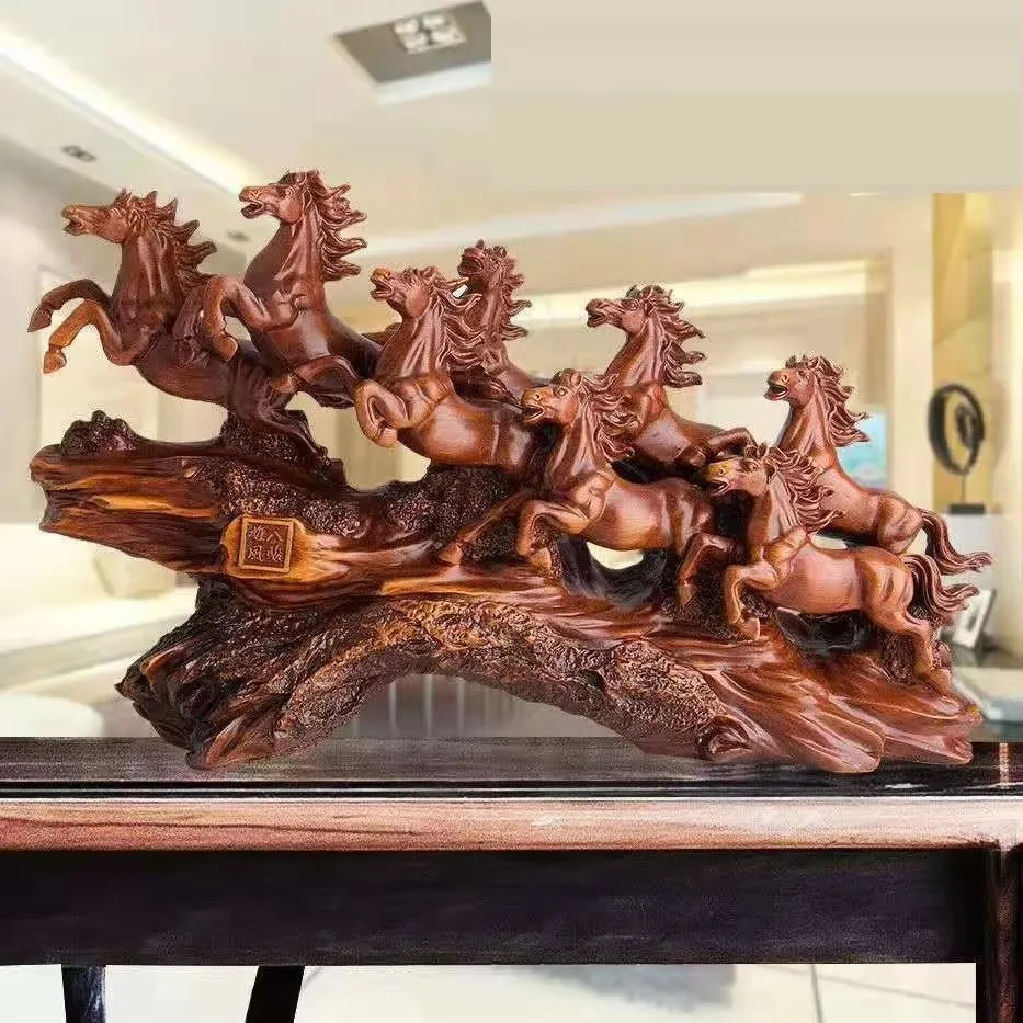 

Home Decor Eight Horses To Attract Wealth Ornament Living Room Decoration Resin Crafts Office Desktop Decoration