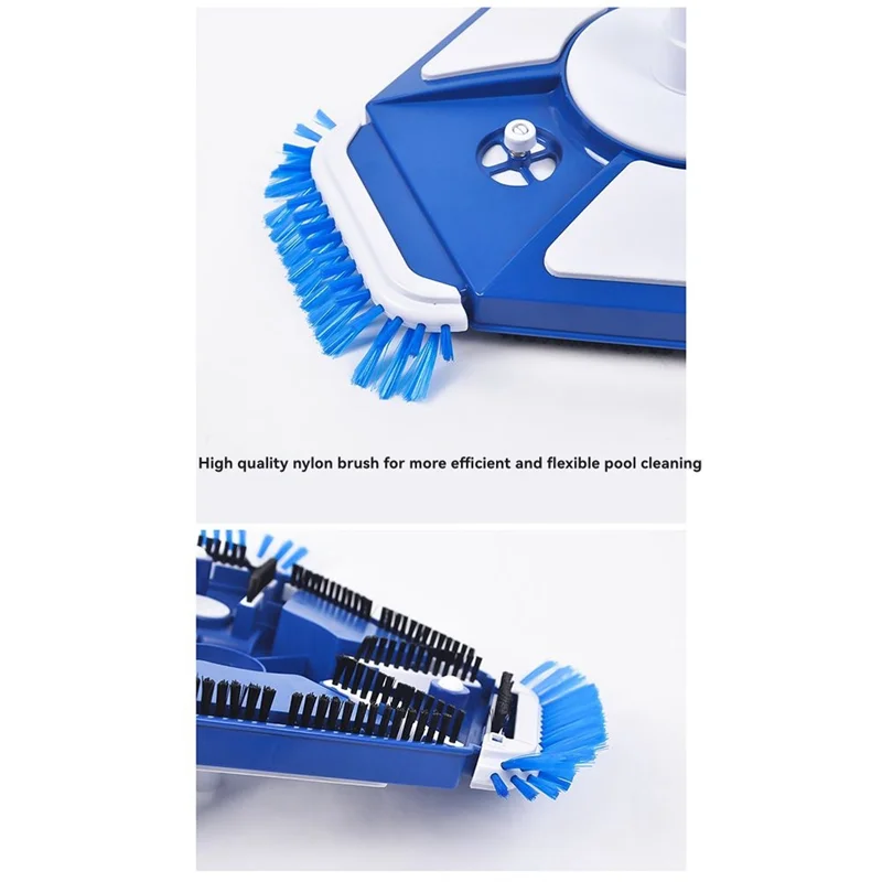 رأس مكنسة كهربائية معززة لحمام السباحة مع فرشاة جانبية عالمية ومحول خرطوم قابل للدوران