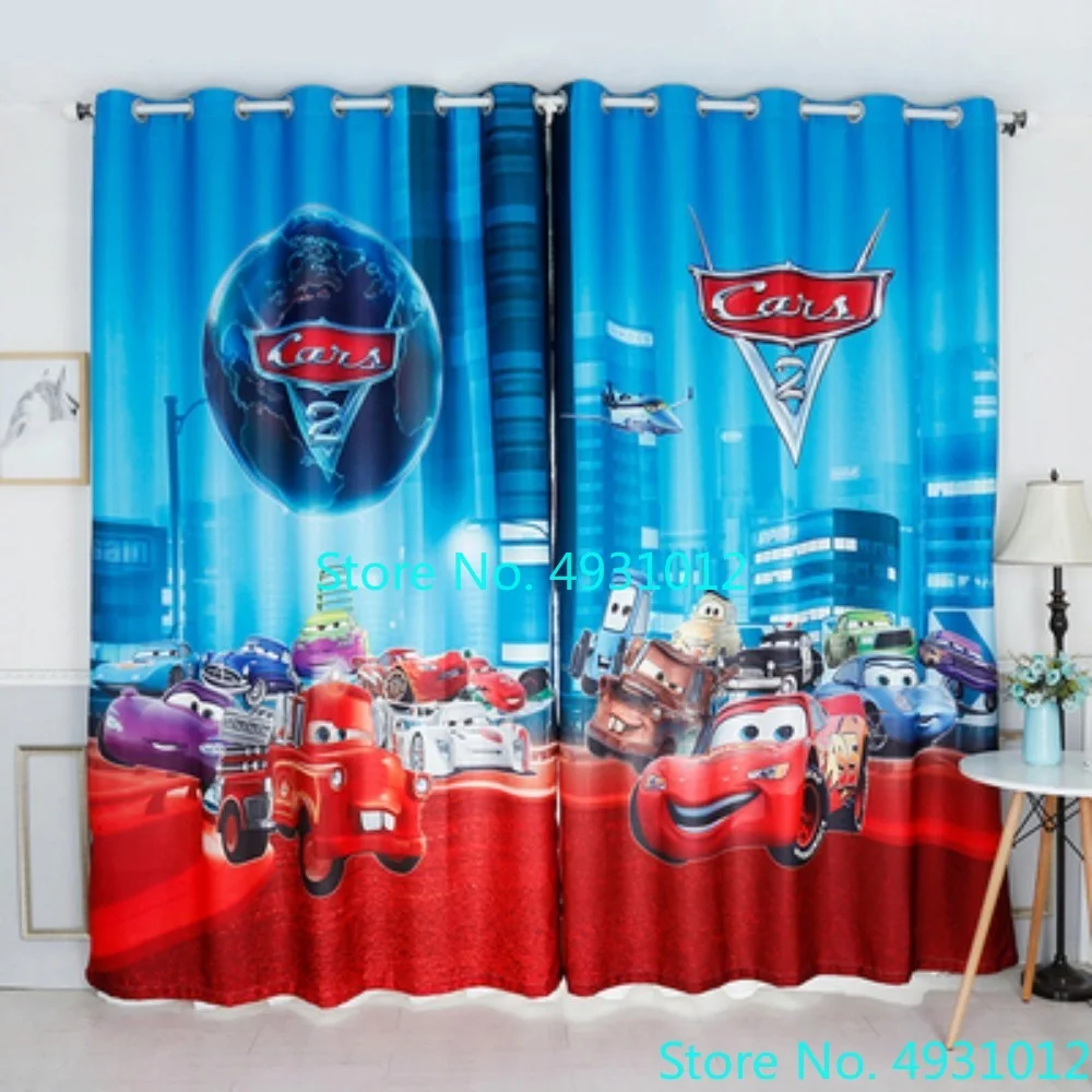 

Birthday Gift Blackout Curtain Lightning McQueen Car 3D Printed Custom Window Drapes for Bedroom Living Room Home Decor