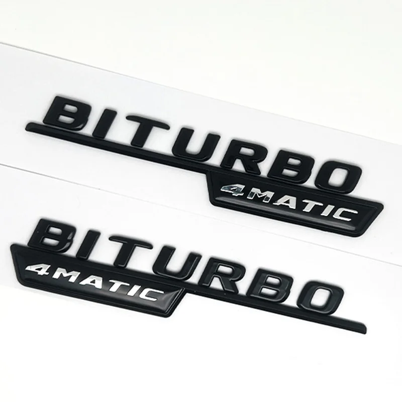 3D guardabarros de coche BITURBO 4MATIC شارة شعار pegatina الفقرة مرسيدس C43 AMG W205 W204 E43 W213 W212 GLC43 GLE43 W166