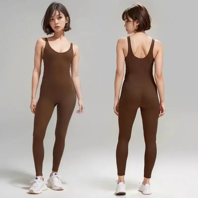 New yoga jumpsuit, high elasticity and breathability, fitness dance nude sports jumpsuit