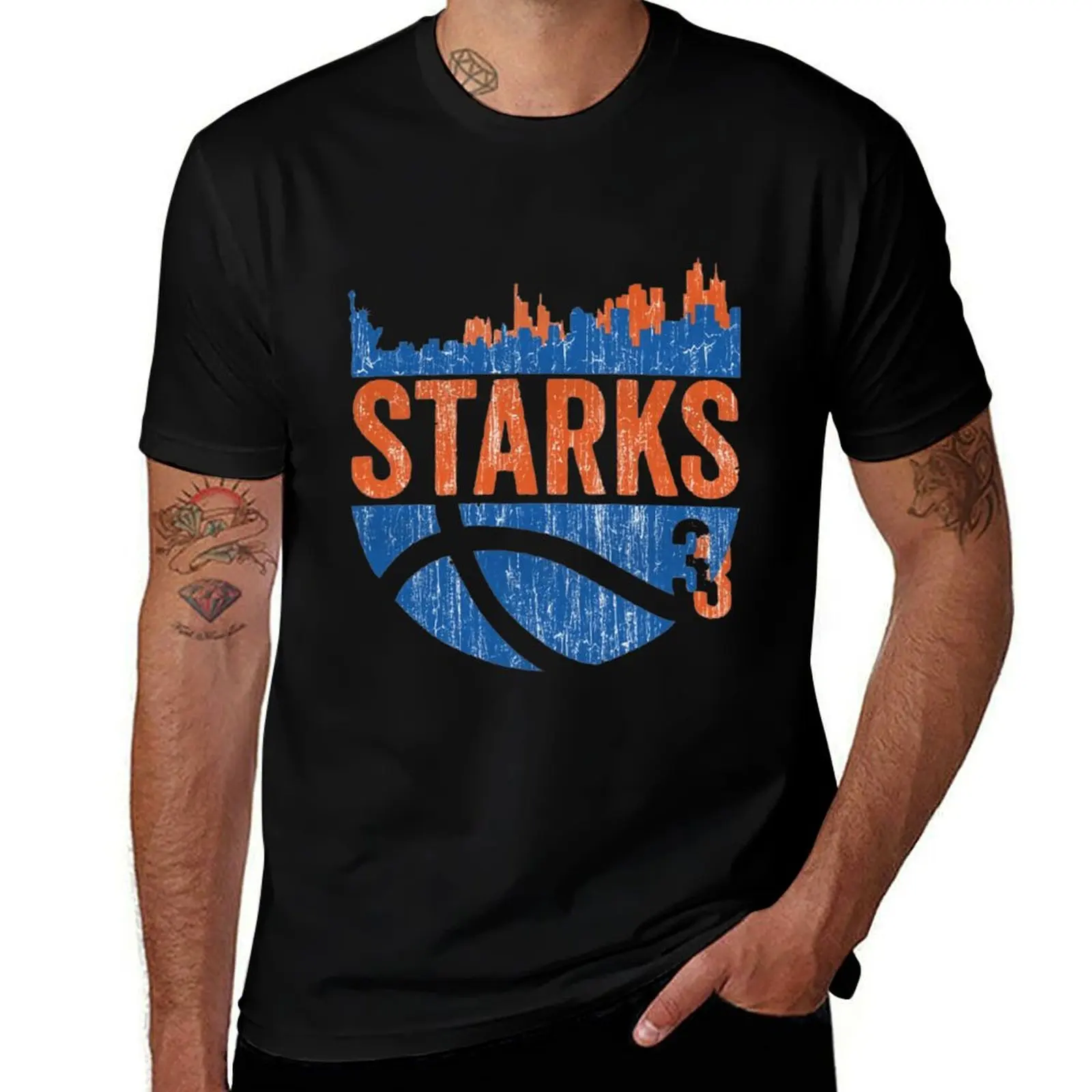 John Starks Skyball T-Shirt Plus Size Workout Short Sleeve Top T-Shirt