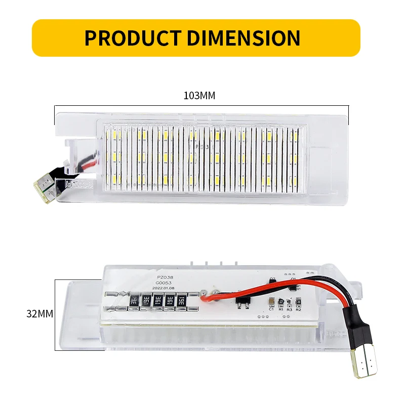 2Pcs Canbus Car LED Number License Plate Light for Opel Vectra C Astra H Zafira B Insignia Corsa C Meriva A Tigra B Lamp