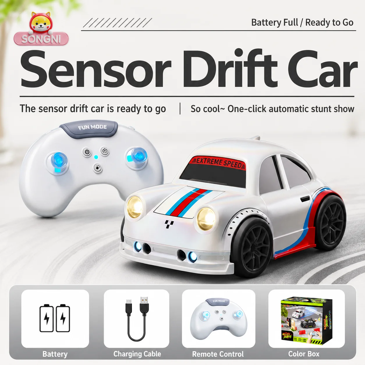 2026 New SONNY 4WD Drift RC Racing Car, Wireless Remote Control Vehicle with Follow & Escape Mode, Holiday Hobby Gift