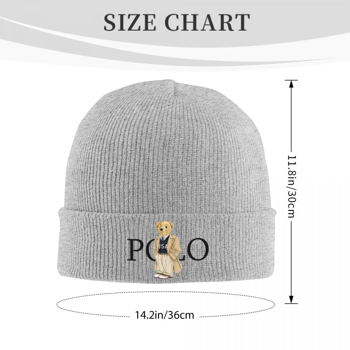 Luxury Brand Vintage Bear Polos Accessories Winter Rib Knit Cuffed Beanie For Men Women Knitted Caps Bonnet Knit Hat