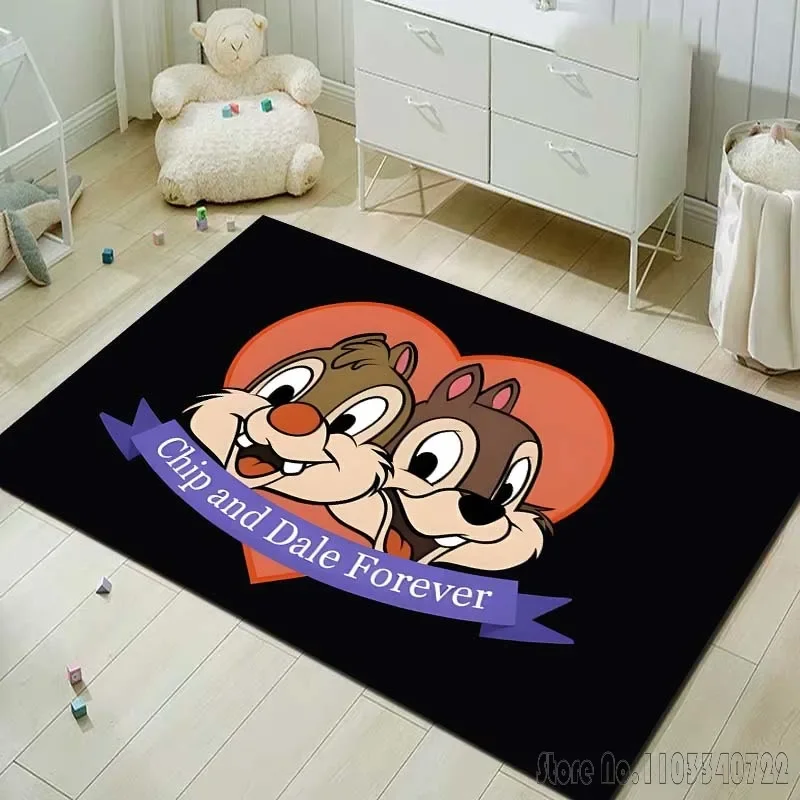 Disney chip 'n' dale impressão tapete para sala de estar quarto do miúdo decoração de casa área tapete antiderrapante sofá presente