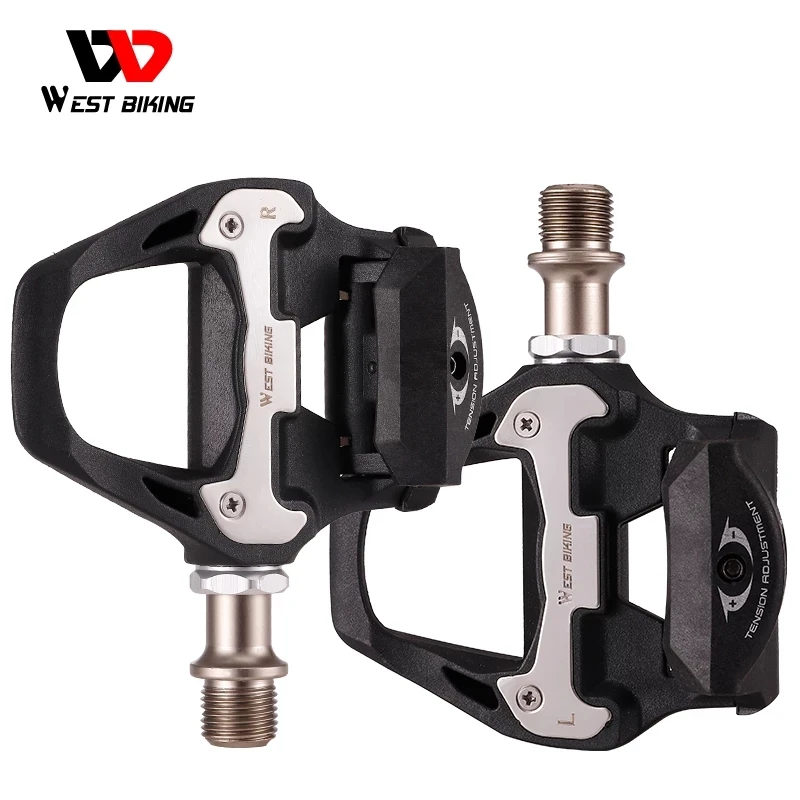 WEST BIKING Bicycle Pedals Road Bike Self-locking Pedals Ultralight  Sealed Bearing Road Bike Pedals SPD-SL Bike Part Accessorie