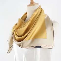 Square 90 Silk Scarf 100% Twill Silk Scarf Shawl Cape Womens Fashion Silk Neckerchief Necktie