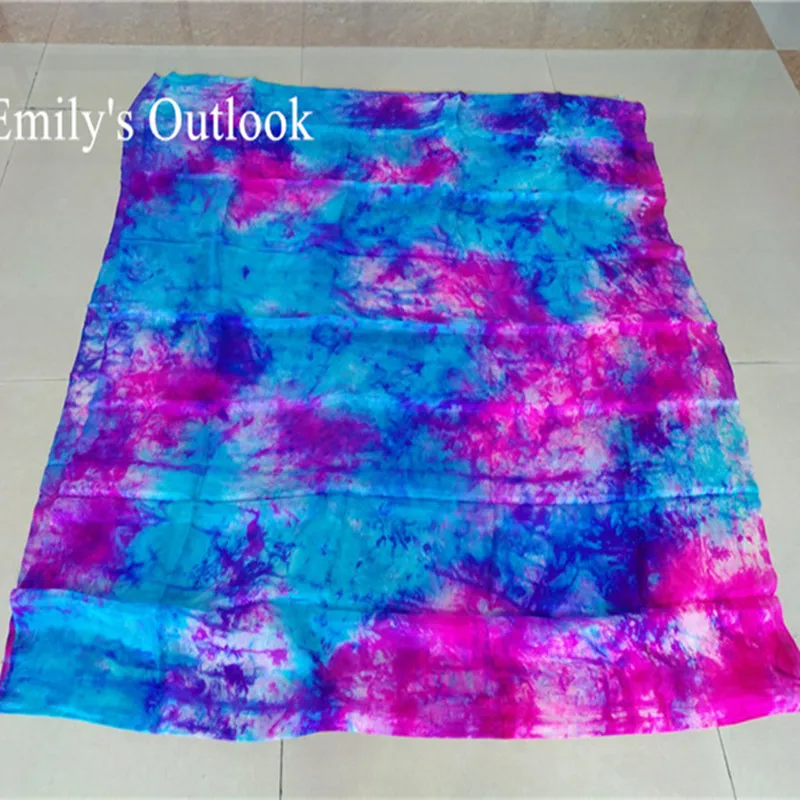 Professionale Tie Dye danza del ventre velo di pura seta per ballerini di pancia dimensioni Standard 200cm 250cm 270cm bambini adulti Daner puntelli Flowy