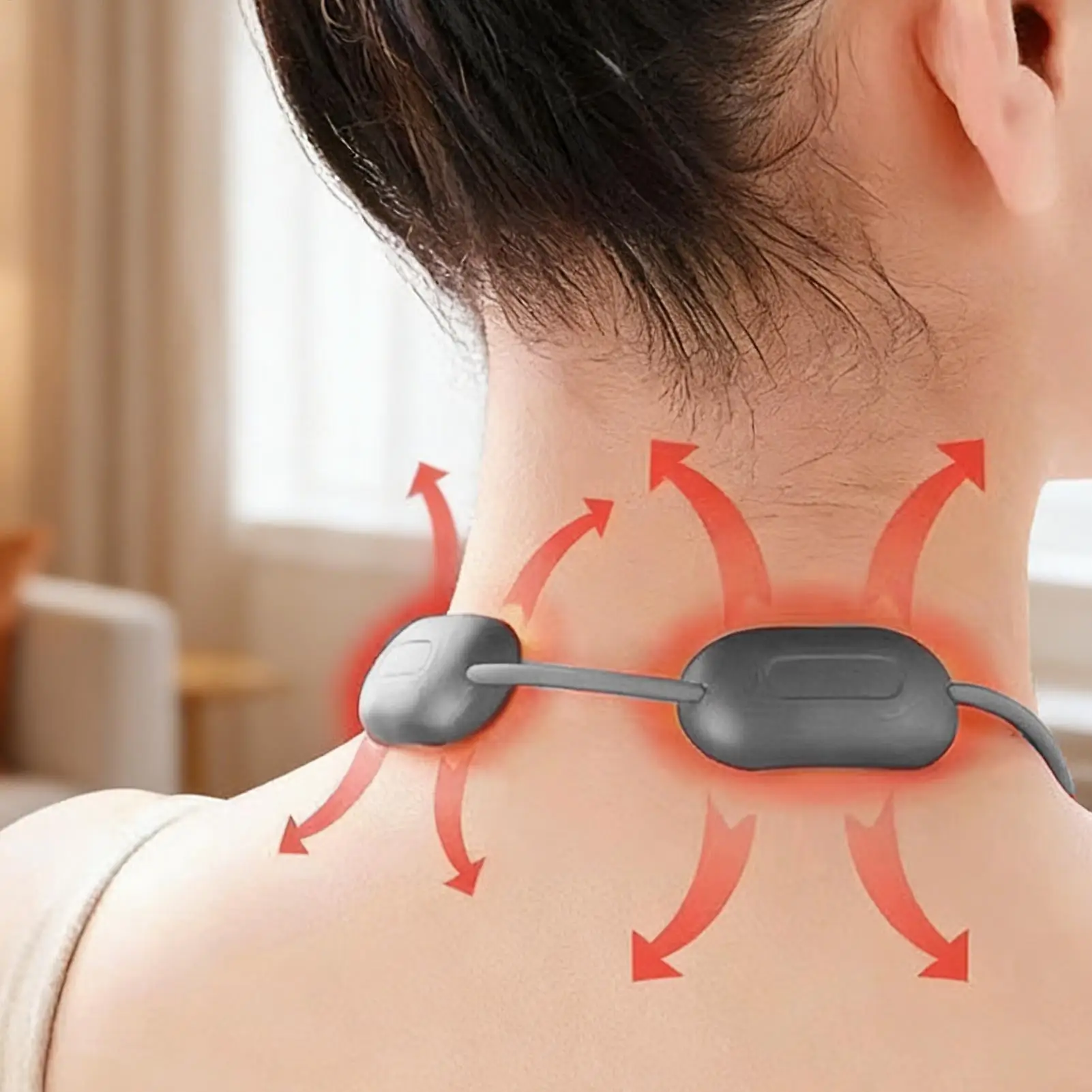 

Массажер для шеи с подогревом, 3 режима, электрический массажер для шеи и плеч с подогревом, глубокий массажер для расслабления тканей для офиса, дома, фитнеса, использования в помещении, на каждый день