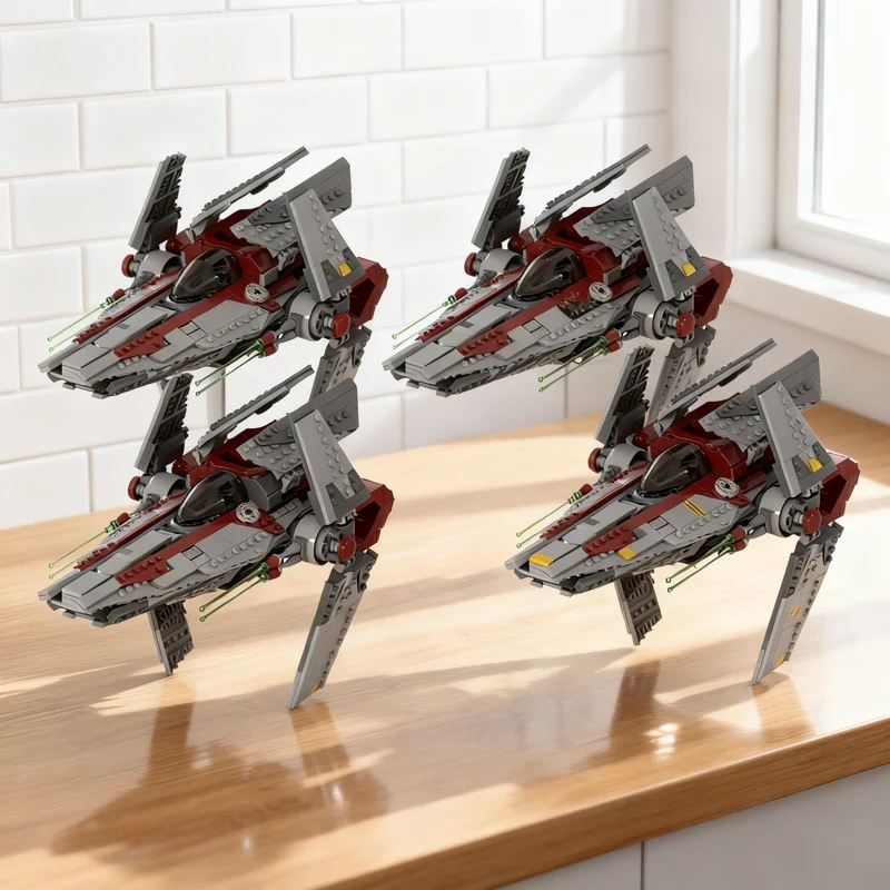 

4511 деталей MOC Alpha 3 Nimbus Class V Wing Starfighter: модель звездолета для сборки, креативный подарок, декор для демонстрации, конструктор