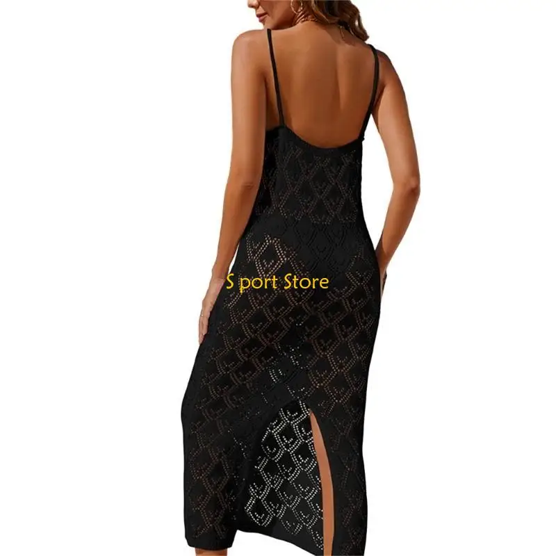 U2JB ผู้หญิงชุดว่ายน้ำถักบิกินี่ Cover Ups ชุดเดรสชายหาดฤดูร้อนสำหรับชุดว่ายน้ำ