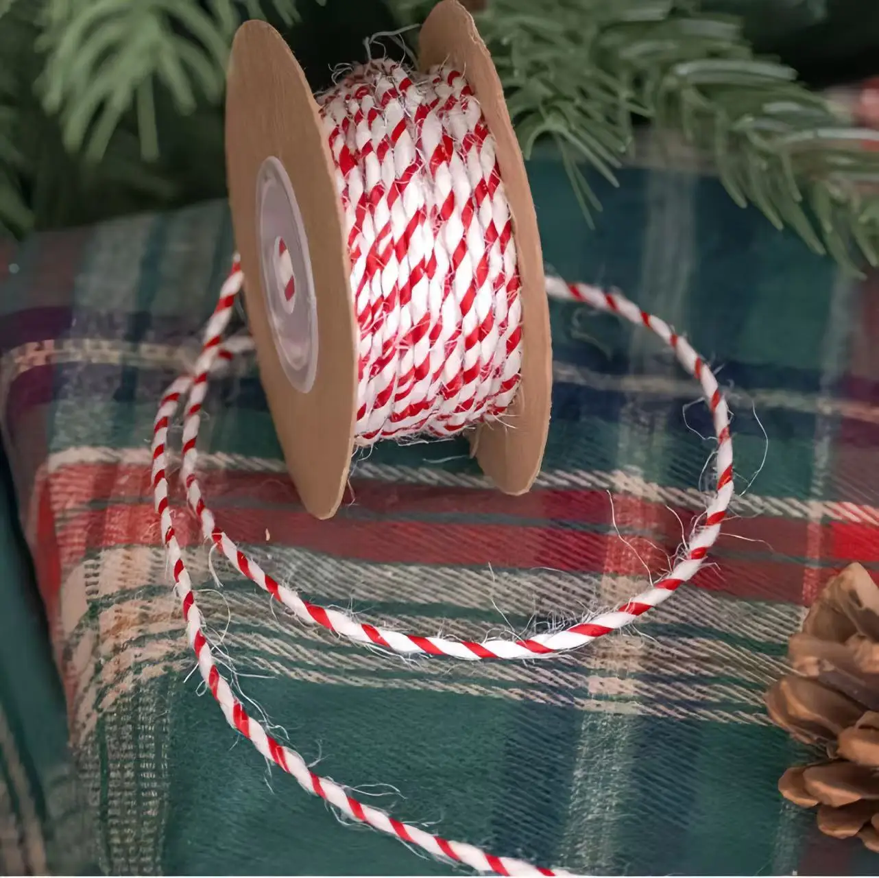 11 YDS Christmas Jute twine Gift wrapping string Red and White 2mm