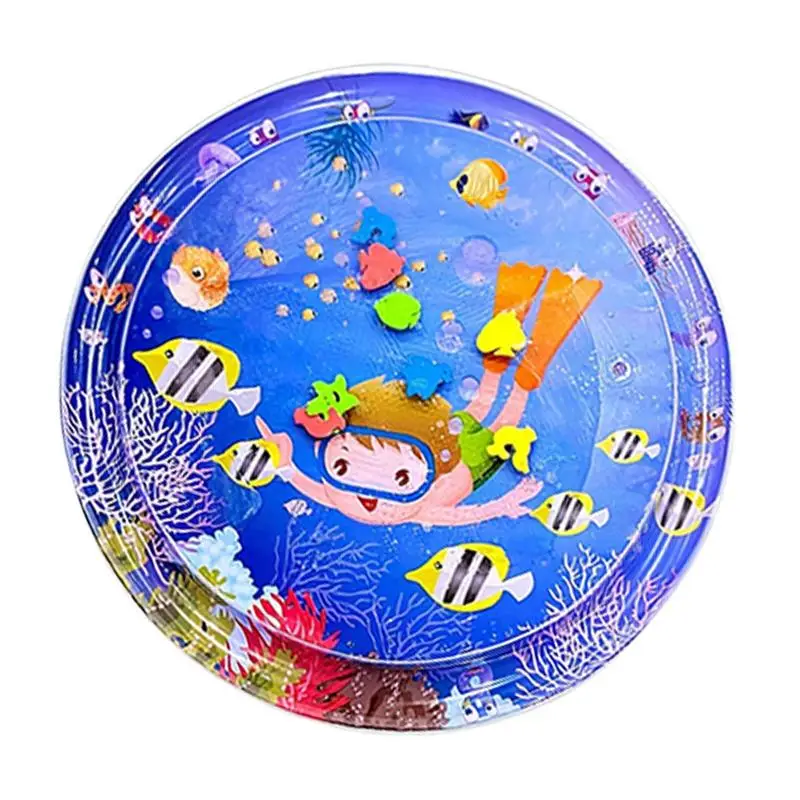 

Water Sensory Play Mat For Cats Kitten Sensor Water Playmat Cat Toys For Bored Indoor Cats Round Water Sensor Mat For Pet Cats