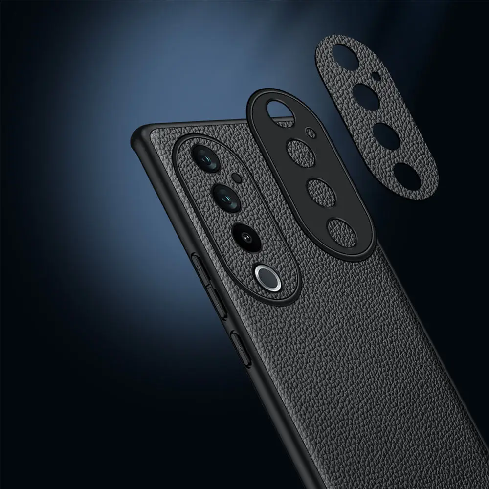 Тонкий чехол из натуральной яловой кожи личи для Vivo S19 Pro S19, матовая деловая задняя крышка