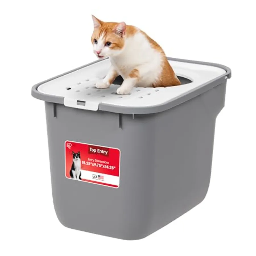 

Cat Litter Box Large with Lid, Enclosed Litter Box with Litter Catching Lid and Scoop, Covered Cat Litter Box Enclosure for Pri