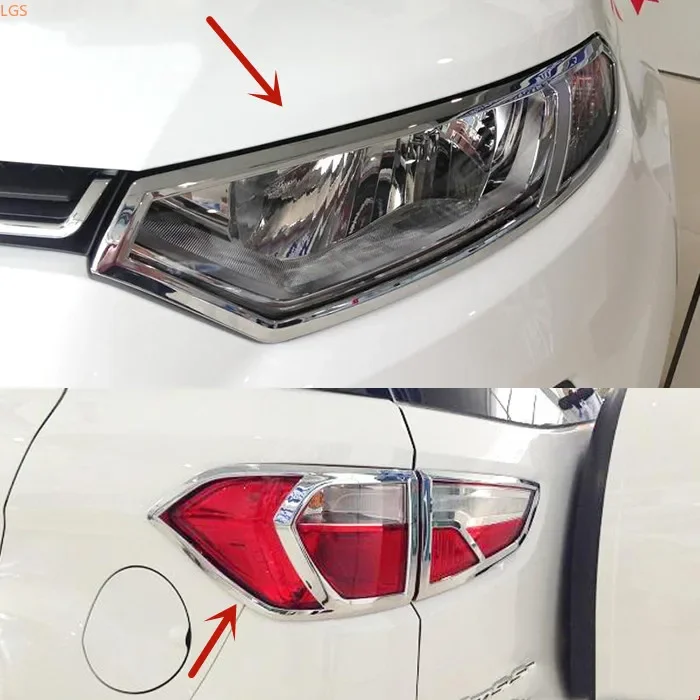 For Ford Ecosport 2013-2017 ABS Chrome before Headlight Decorative frame Rear tail light Decorative frame Car styling