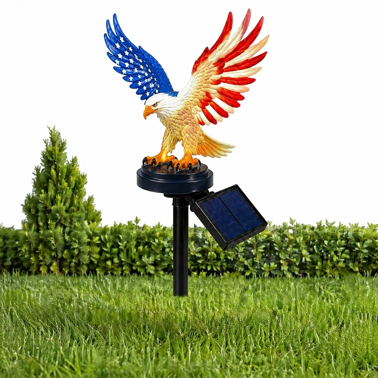 Solar Powered Personalized Eagle Garden Light 9.84in America 250th Anniversary Garden Lights Patriotic Memorial Day Light Decor