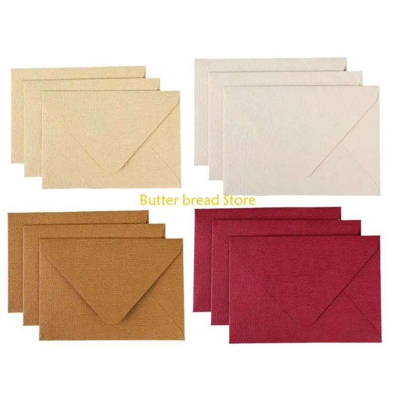 W89C 20Pcs A 5 Kraft Envelopes With Retros Linen Design Perfect For Handwritten Note